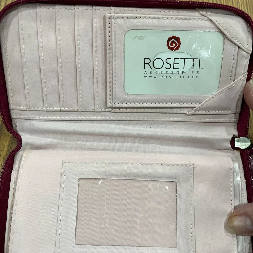 Rosetti Zip-Around Cat Design Women's Wallet Checkbook Holder Purple Pink Black - Picture 3 of 4